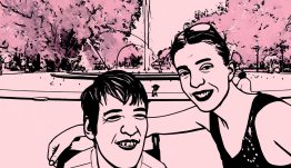 Rusznák Emese és segtője egy rajzon