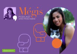 Zsiga Melinda a Mégis podcast plakátján